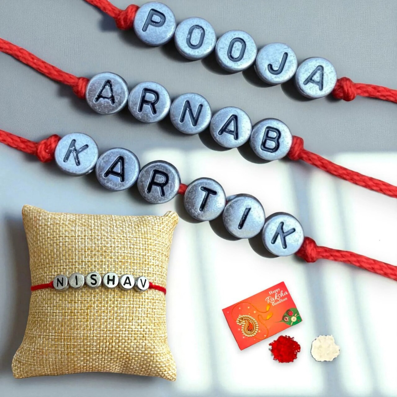 Personalized Rakhi for Brother Raksha Bandhan Handmade Customize Rakhi Thread for Bhaiya Custom Name Rakhi Card Hindu Bracelet Rakhi